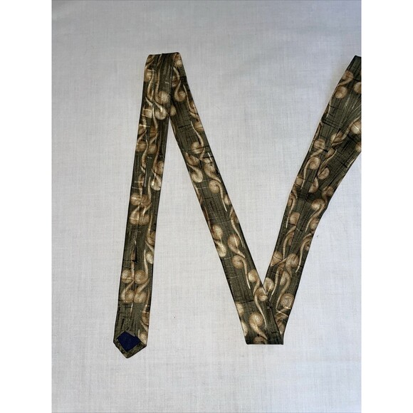 Structure Men’s Dress Tie Size 55” Green Geometric Silk Business Formal - Picture 6 of 12